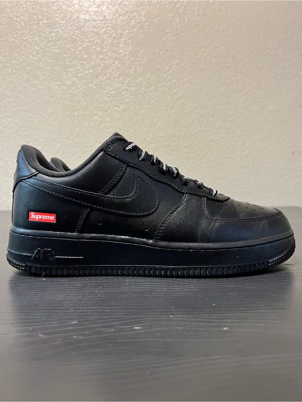 Nike Air Force 1 Low Supreme 'Box Logo - Black' Sz 8.5